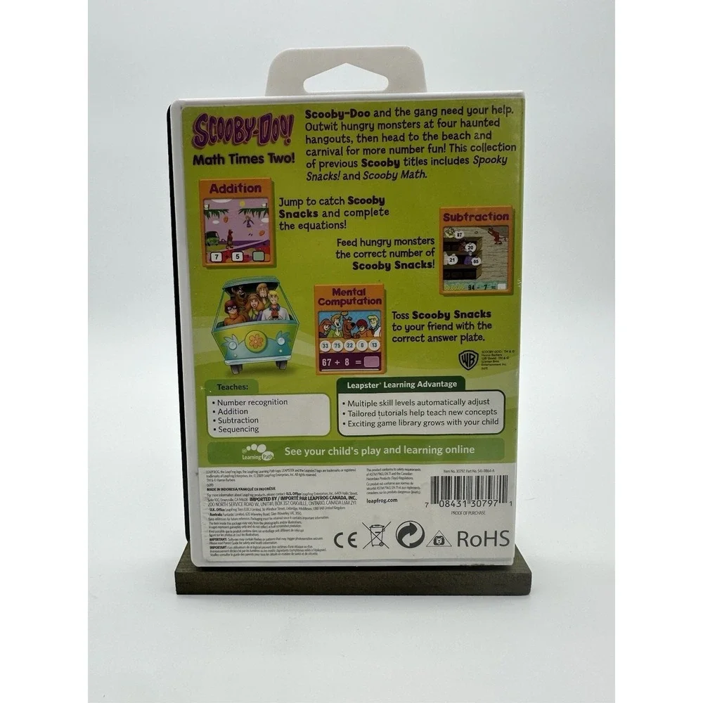 Leapfrog Leapster Scooby-Doo! Math Times Two! Learning Game Cartridge‎ Age 5-8